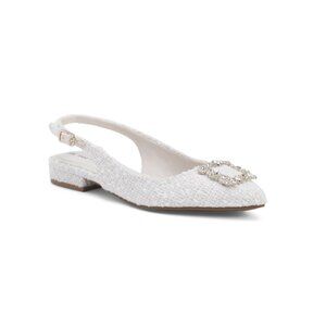 ANNE KLEIN Eggshell Kith Slingback Flats